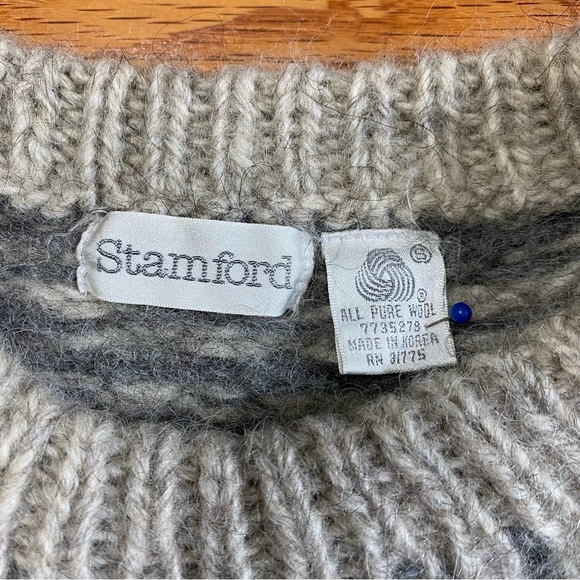 Vintage Stamford Western Style Grey Wool Sweater - Picture 3 of 4